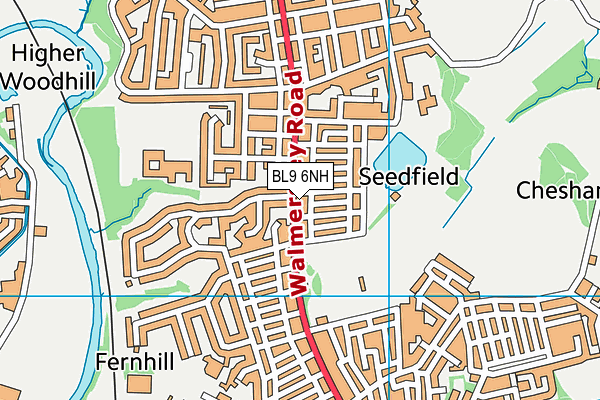BL9 6NH map - OS VectorMap District (Ordnance Survey) BL9 6NH map - OS VectorMap District (Ordnance Survey)