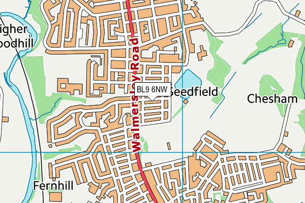 BL9 6NW map - OS VectorMap District (Ordnance Survey)