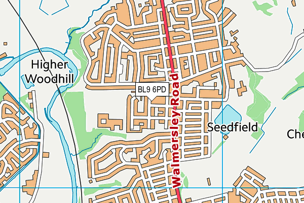BL9 6PD map - OS VectorMap District (Ordnance Survey) BL9 6PD map - OS VectorMap District (Ordnance Survey)