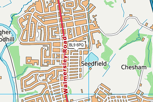 BL9 6PQ map - OS VectorMap District (Ordnance Survey) BL9 6PQ map - OS VectorMap District (Ordnance Survey)