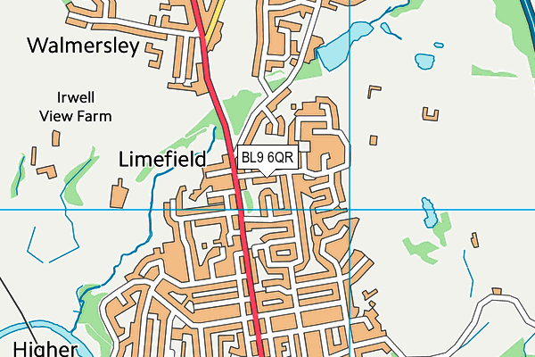 BL9 6QR map - OS VectorMap District (Ordnance Survey) BL9 6QR map - OS VectorMap District (Ordnance Survey)