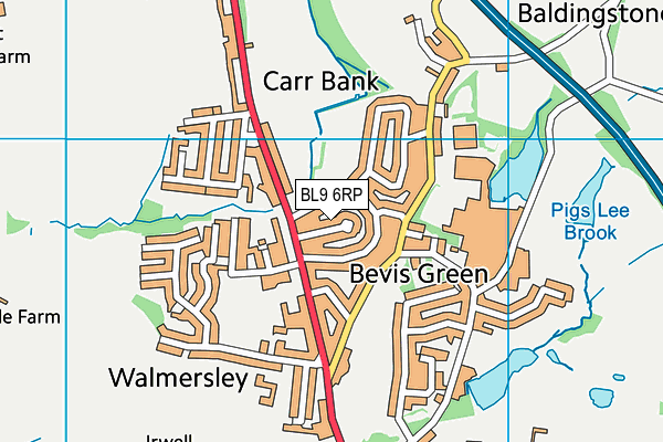 BL9 6RP map - OS VectorMap District (Ordnance Survey) BL9 6RP map - OS VectorMap District (Ordnance Survey)