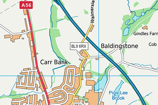 BL9 6RX map - OS VectorMap District (Ordnance Survey) BL9 6RX map - OS VectorMap District (Ordnance Survey)