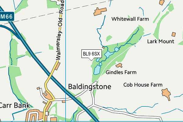BL9 6SX map - OS VectorMap District (Ordnance Survey)