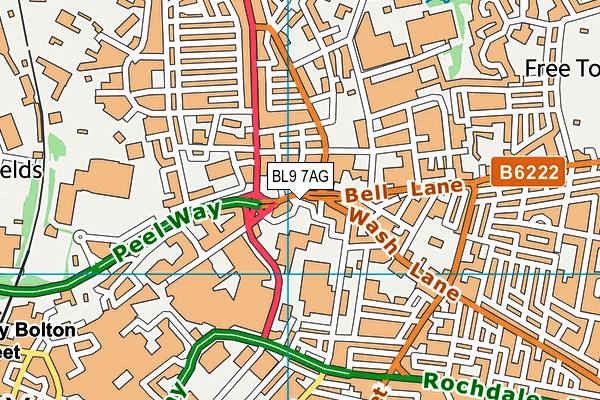 BL9 7AG map - OS VectorMap District (Ordnance Survey) BL9 7AG map - OS VectorMap District (Ordnance Survey)