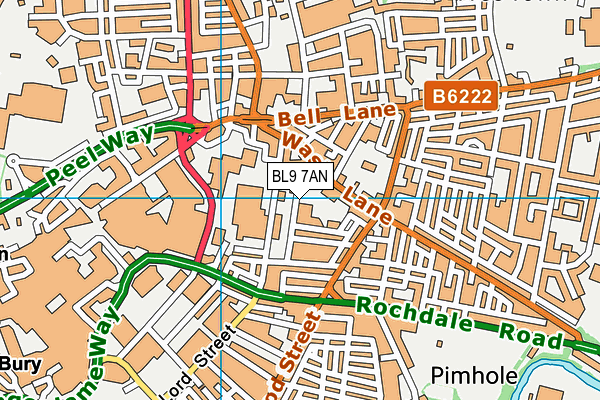 BL9 7AN map - OS VectorMap District (Ordnance Survey)