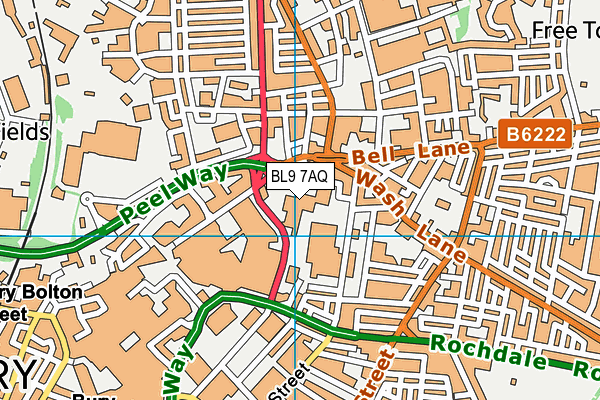 BL9 7AQ map - OS VectorMap District (Ordnance Survey) BL9 7AQ map - OS VectorMap District (Ordnance Survey)