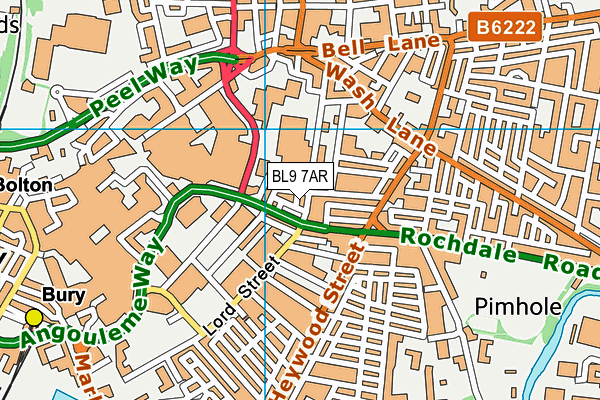 BL9 7AR map - OS VectorMap District (Ordnance Survey) BL9 7AR map - OS VectorMap District (Ordnance Survey)