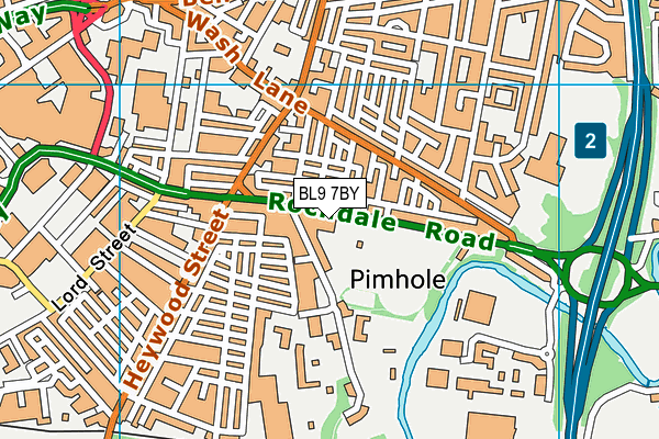 BL9 7BY map - OS VectorMap District (Ordnance Survey)