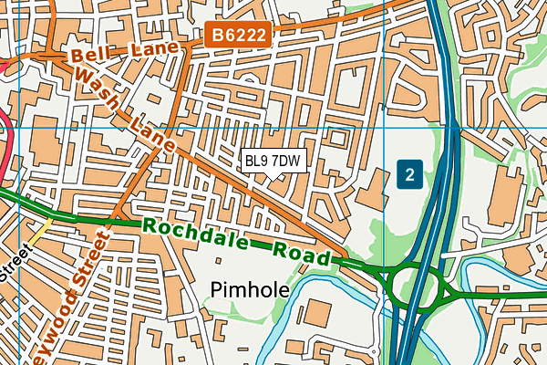 BL9 7DW map - OS VectorMap District (Ordnance Survey)
