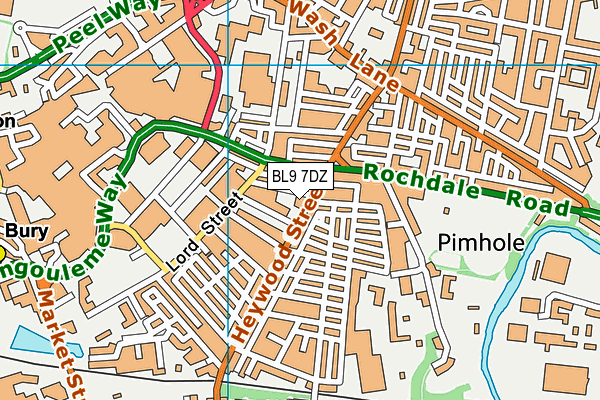 BL9 7DZ map - OS VectorMap District (Ordnance Survey) BL9 7DZ map - OS VectorMap District (Ordnance Survey)