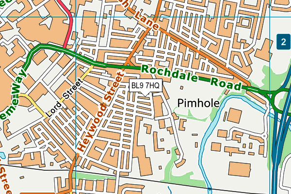 BL9 7HQ map - OS VectorMap District (Ordnance Survey)