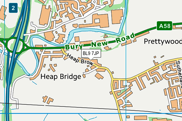 BL9 7JP map - OS VectorMap District (Ordnance Survey) BL9 7JP map - OS VectorMap District (Ordnance Survey)