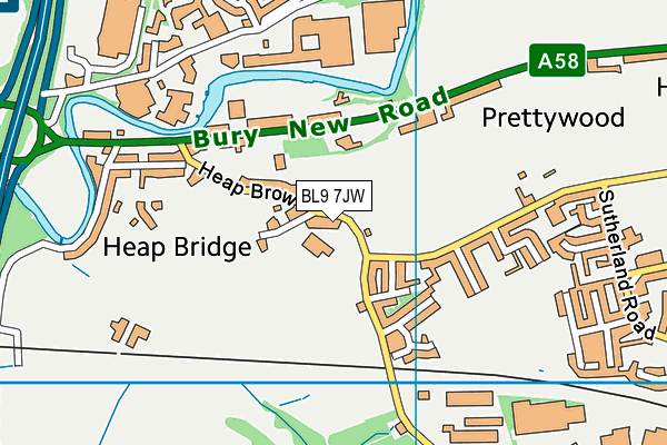 BL9 7JW map - OS VectorMap District (Ordnance Survey) BL9 7JW map - OS VectorMap District (Ordnance Survey)