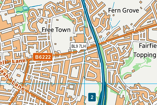 BL9 7LH map - OS VectorMap District (Ordnance Survey) BL9 7LH map - OS VectorMap District (Ordnance Survey)