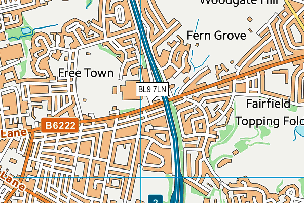 BL9 7LN map - OS VectorMap District (Ordnance Survey) BL9 7LN map - OS VectorMap District (Ordnance Survey)