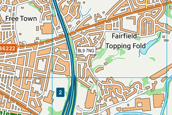 BL9 7NG map - OS VectorMap District (Ordnance Survey) BL9 7NG map - OS VectorMap District (Ordnance Survey)