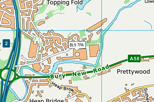 BL9 7PA map - OS VectorMap District (Ordnance Survey) BL9 7PA map - OS VectorMap District (Ordnance Survey)