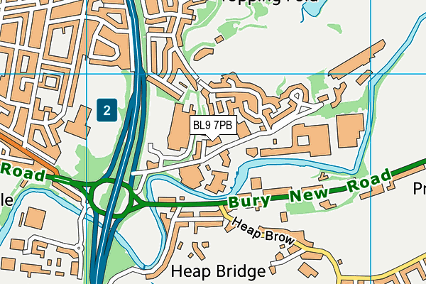 BL9 7PB map - OS VectorMap District (Ordnance Survey) BL9 7PB map - OS VectorMap District (Ordnance Survey)
