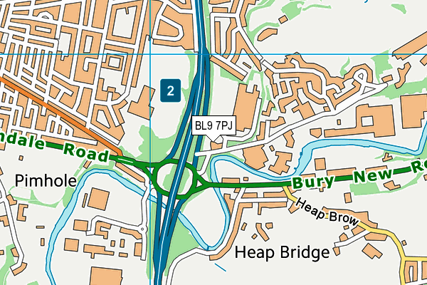 BL9 7PJ map - OS VectorMap District (Ordnance Survey)