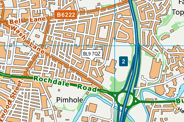 BL9 7QZ map - OS VectorMap District (Ordnance Survey)