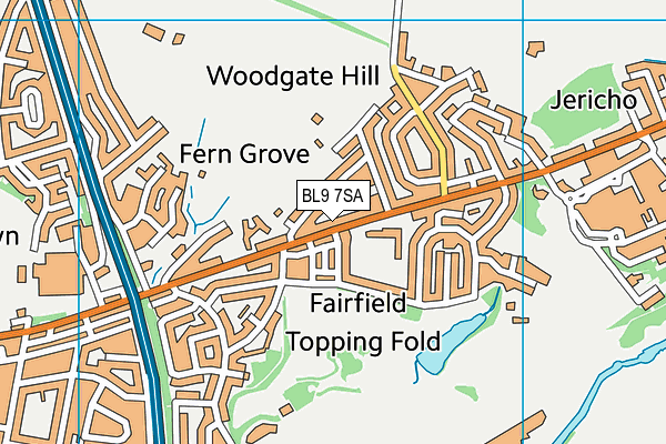 BL9 7SA map - OS VectorMap District (Ordnance Survey)