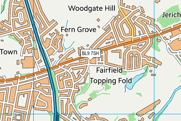 BL9 7SH map - OS VectorMap District (Ordnance Survey) BL9 7SH map - OS VectorMap District (Ordnance Survey)