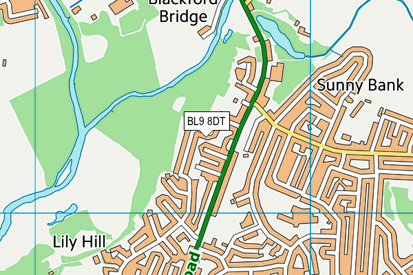 BL9 8DT map - OS VectorMap District (Ordnance Survey) BL9 8DT map - OS VectorMap District (Ordnance Survey)