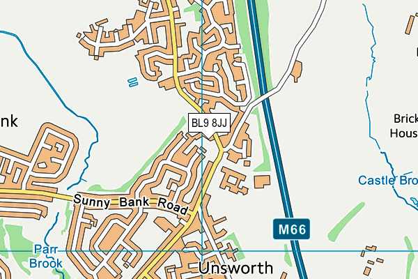 BL9 8JJ map - OS VectorMap District (Ordnance Survey) BL9 8JJ map - OS VectorMap District (Ordnance Survey)