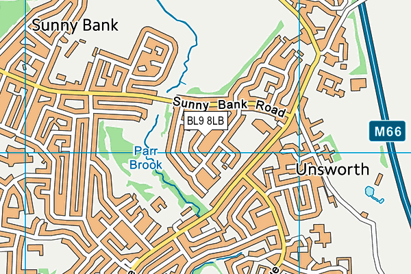 BL9 8LB map - OS VectorMap District (Ordnance Survey) BL9 8LB map - OS VectorMap District (Ordnance Survey)