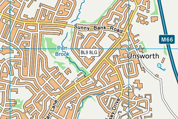 BL9 8LG map - OS VectorMap District (Ordnance Survey) BL9 8LG map - OS VectorMap District (Ordnance Survey)
