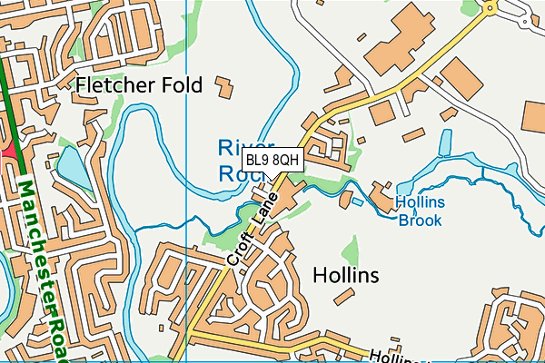 BL9 8QH map - OS VectorMap District (Ordnance Survey) BL9 8QH map - OS VectorMap District (Ordnance Survey)