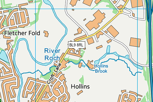 BL9 8RL map - OS VectorMap District (Ordnance Survey) BL9 8RL map - OS VectorMap District (Ordnance Survey)