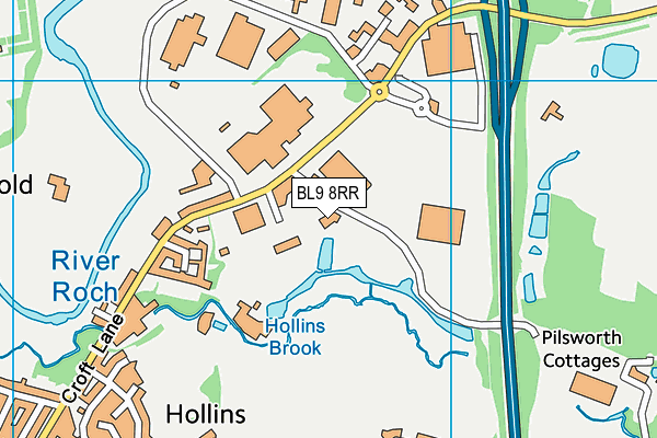 BL9 8RR map - OS VectorMap District (Ordnance Survey) BL9 8RR map - OS VectorMap District (Ordnance Survey)