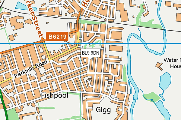 BL9 9DN map - OS VectorMap District (Ordnance Survey) BL9 9DN map - OS VectorMap District (Ordnance Survey)