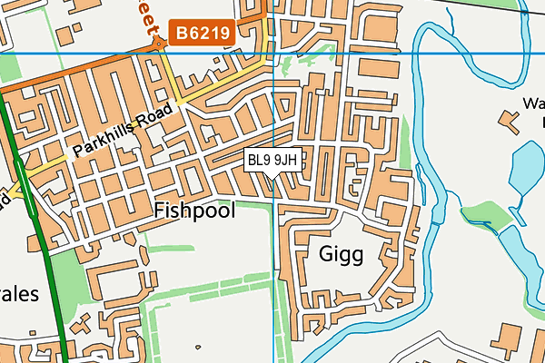 BL9 9JH map - OS VectorMap District (Ordnance Survey) BL9 9JH map - OS VectorMap District (Ordnance Survey)