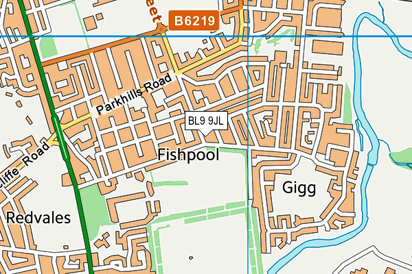 BL9 9JL map - OS VectorMap District (Ordnance Survey) BL9 9JL map - OS VectorMap District (Ordnance Survey)