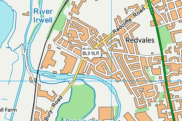 BL9 9LR map - OS VectorMap District (Ordnance Survey) BL9 9LR map - OS VectorMap District (Ordnance Survey)