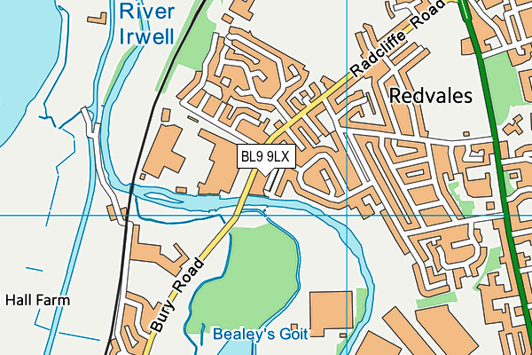 BL9 9LX map - OS VectorMap District (Ordnance Survey) BL9 9LX map - OS VectorMap District (Ordnance Survey)