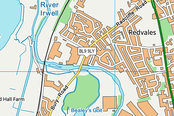BL9 9LY map - OS VectorMap District (Ordnance Survey) BL9 9LY map - OS VectorMap District (Ordnance Survey)