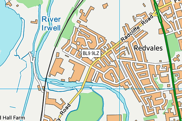 BL9 9LZ map - OS VectorMap District (Ordnance Survey) BL9 9LZ map - OS VectorMap District (Ordnance Survey)
