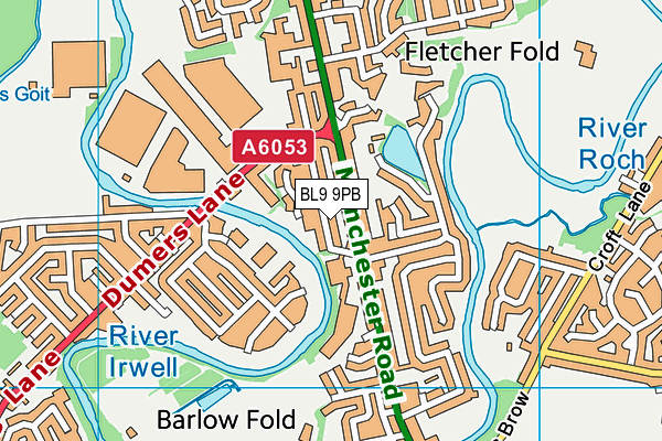 BL9 9PB map - OS VectorMap District (Ordnance Survey) BL9 9PB map - OS VectorMap District (Ordnance Survey)