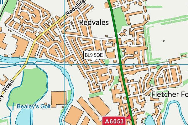 BL9 9QE map - OS VectorMap District (Ordnance Survey) BL9 9QE map - OS VectorMap District (Ordnance Survey)