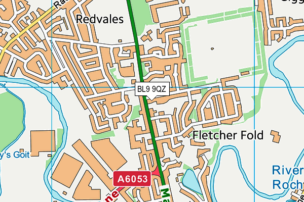BL9 9QZ map - OS VectorMap District (Ordnance Survey) BL9 9QZ map - OS VectorMap District (Ordnance Survey)