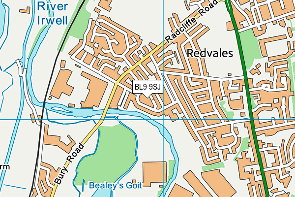 BL9 9SJ map - OS VectorMap District (Ordnance Survey) BL9 9SJ map - OS VectorMap District (Ordnance Survey)
