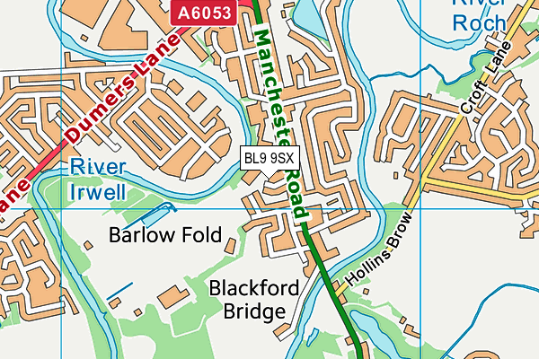 BL9 9SX map - OS VectorMap District (Ordnance Survey) BL9 9SX map - OS VectorMap District (Ordnance Survey)