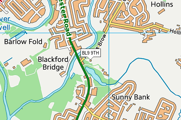 BL9 9TH map - OS VectorMap District (Ordnance Survey) BL9 9TH map - OS VectorMap District (Ordnance Survey)