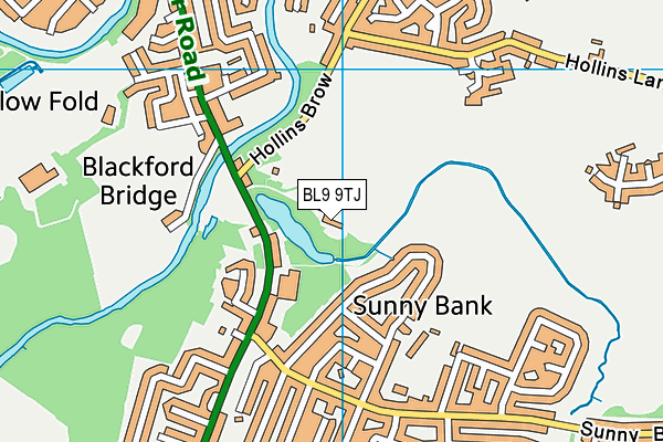 BL9 9TJ map - OS VectorMap District (Ordnance Survey)