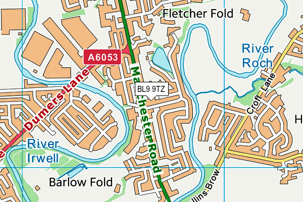 BL9 9TZ map - OS VectorMap District (Ordnance Survey) BL9 9TZ map - OS VectorMap District (Ordnance Survey)