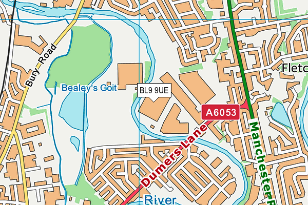 BL9 9UE map - OS VectorMap District (Ordnance Survey) BL9 9UE map - OS VectorMap District (Ordnance Survey)
